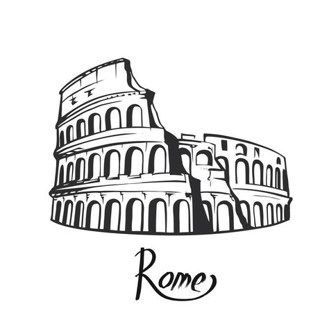 Rome. Colosseum Drawing, Rome Coliseum, Aesthetic Boarders Designs, Italian Icons, Italy Colosseum, Rome Italy Colosseum, Rome Colosseum, Rick And Morty Poster, Lettering Download