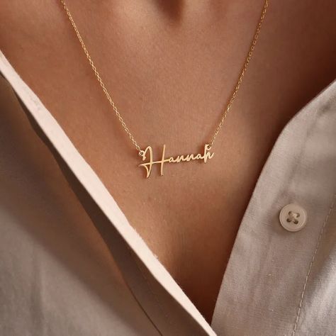 Personalized Name Necklace, Dainty Name Necklace, Custom Name Jewelry, Personalized Gift, Personalized Jewelry, Christmas Gift, Gift For Her image 1| Personalized Jewelry Personalized Engraved Jewelry, Beautiful Accessories, Jewelry Accessories Ideas, Jewelry Personalized, Accessories Ideas, Jewelry Christmas, Name Jewelry, Engraved Jewelry, Necklace Dainty