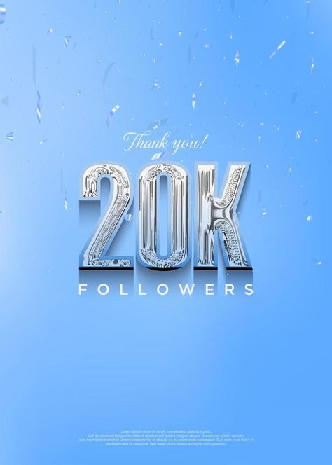 20K thank you followers with bright blue numbers and with a cool theme. Cool Numbers, Vector Character Design, 20k Followers, Cool Themes, Vector Character, Bright Blue, Vision Board, Vector Free, Character Design