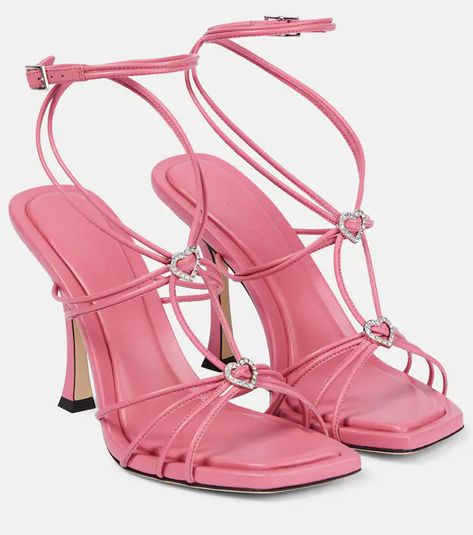 Jimmy Choo Heart Heels, Pink Designer Heels, Hak Tinggi, Heels Pink, Fancy Shoes, Girly Shoes, Aesthetic Shoes, Candy Pink, Jimmy Choo Shoes