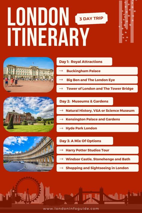 Transform your London getaway with our 'Three Days Itinerary'! Immerse yourself in the grandeur of Westminster Abbey, explore cultural hubs, and embark on a magical Harry Potter adventure. Click to plan your perfect escape! #London #3DaysInLondon #TravelToLondon #LondonItinerary #ThingsToDoInLondon London Ireland Scotland Trip, London In November, London England Travel, London Holiday, London Girl, Westminster London, Hyde Park London, London Itinerary, Day Trips From London