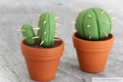 Trio of Cactus Crafts Clay Art For Kids, Clay Projects For Kids, Cactus Craft, Clay Moulding, Cactus Party, Cactus Diy, Modelling Clay, Mini Cactus, Diy Xmas Gifts