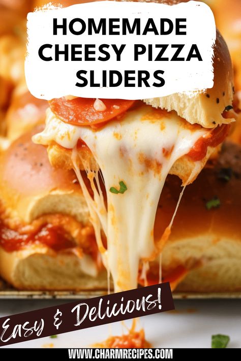 If you’re craving a tasty twist on pizza, these homemade pizza sliders are the way to go! Perfect for parties or a family night in, this recipe features crispy rolls filled with gooey cheese, savory pepperoni, and mouthwatering marinara. They’re easy to make, baked to a golden brown, and served warm, making them the ideal finger food for gatherings. With simple ingredients and quick prep steps, you'll find yourself making these cheesey delights over and over again for delicious sharing and snacking! Pizza Snacks For Party, Pizza Pops Homemade, Pizza Sliders Hawaiian Rolls, Easy Sliders Recipes, Pepperoni Sliders, Pepperoni Pizza Sliders, Pizza Sliders, Easy Slider Recipes, Easy Suppers