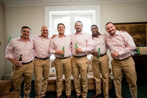 Peach Wedding Groomsmen, Peach Groomsmen Attire, Pink Groomsmen Attire, Wedding Ideas Groomsmen, Pink Groomsmen, Casual Groomsmen, Pink Wedding Ideas, Groomsmen Style, Groomsmen Ideas