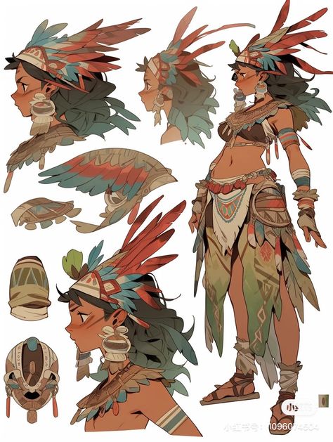 Aztec Oc Art, Native Concept Art, Native Oc Male, Native Oc Art, Pacific Islander Character Design, Shape Shifter Oc, Indigenous Oc, Dnd Aztec, Mayan Character Design