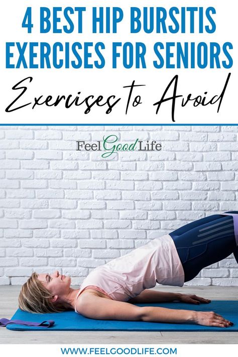 From walking to gardening, seniors can experience hip bursitis. Knowing how to manage it is important for your quality of life. Feelgoodlife showcases the 4 best hip bursitis exercises for seniors and exercises to avoid. 🌱 🌿 🍃 Stretches For Bursitis Hip Pain, Exercises For Bursitis Hip Pain, Bursitis Hip Relief, Bursitis Exercises, Best Exercise For Hips, Hip Strengthening Exercises, Bursitis Hip, Exercises For Seniors, Seated Exercises