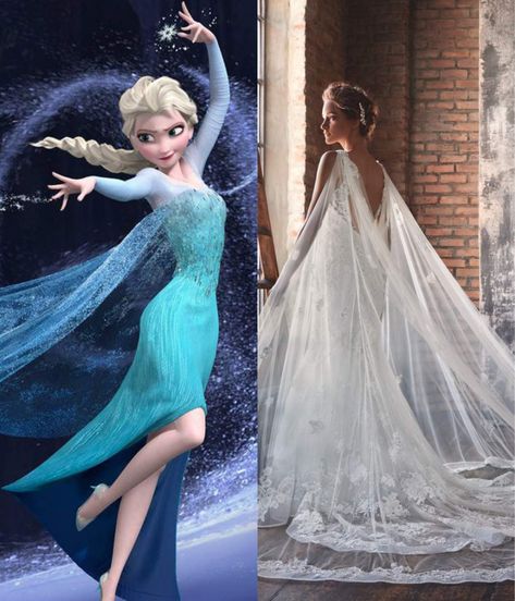 Frozen Wedding Dress, Elsa Wedding Dress, Wedd Dresses, Frozen Wedding, Disney Princess Wedding Dresses, Disney Princess Wedding, Boda Ideas, Elegant Gowns, Disney Wedding Dresses