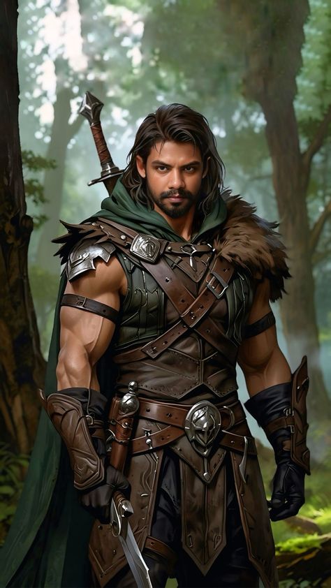 Dnd Archer Character Art, Male Ranger Character Art, Archer Tattoo Men, Human Ranger Dnd Male, Celtic Character Design, Ranger Dnd Male, Dnd Ranger Character Design, Human Archer, Archer Male