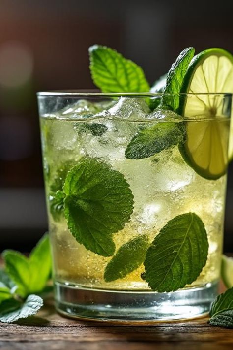 Refresh your cocktail nights with the Mojito Extra! This vibrant drink blends classic mojito flavors—crisp mint, zesty lime, smooth rum, and fizzy soda—with an exciting twist of Angostura Bitters. Perfect for parties or relaxing evenings, it transforms the familiar into the fabulous. Capture the essence of a Cuban summer sip and impress guests with this easy recipe. So quench your thirst with this delightful highball, making every moment special. Cheers to homemade cocktail fun! Mojito Flavors, Cuban Mojito, Mojito Drink, Classic Mojito, Iced Tea Cocktails, Lime Drinks, Hello 30, Spiced Fruit, Homemade Cocktails