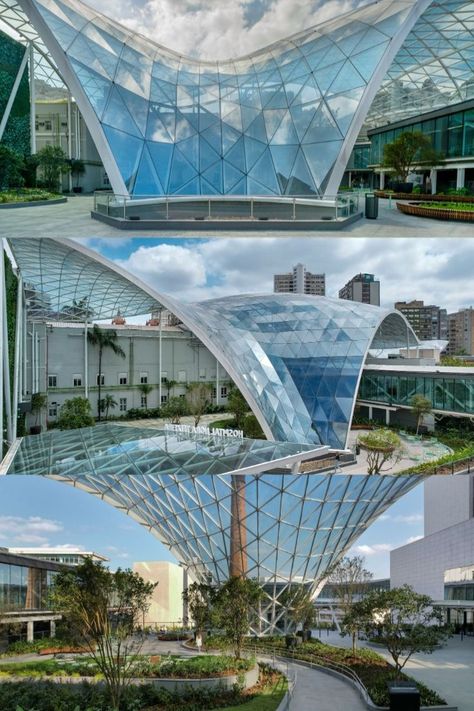 Rua da Saúde Glass Roof Glass Roof Structure, Glass Structure Architecture, Glass Roof Architecture, Roof Structure Architecture, Glass Roofs, Form Studies, Shell Structure, Membrane Structure, Structural Drawing