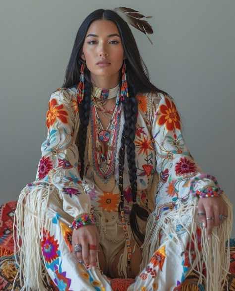 Professional 8x10 Photos: Beautiful Native American Woman Art Quality 99068243 | eBay Native Woman Art, Native American Indians Women, Native American Outfit Women, Indigenous Outfit, Traditional Native American Clothing, Native American Hairstyles For Women, Native Braids, Native American Outfits, Native American Esthetic