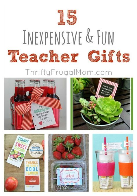 Perfect for thanking those hard working teachers, these cheap gift ideas are fun, practical and sure to be appreciated!  Bonus: They are all easy to make. #thriftyfrugalmom Inexpensive Teacher Gifts, Cheap Teacher Gifts, Gift Ideas For Teachers, Teacher Appreciation Ideas, Frugal Mom, Teachers Diy, Best Teacher Gifts, Appreciation Ideas, Teachers Gifts