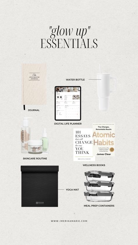 Glow Up Essentials, Glow Up Routine, Intelligent Change, Clear Skin Care, Free Checklist, Changing Habits, Healthy Lifestyle Inspiration, Glow Up Tips, Gratitude Journal