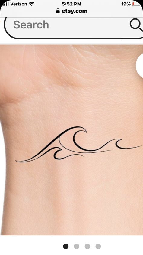 M Wave Tattoo, Wave Tattoo With Name, Wave With Letter Tattoo, 3 Wave Tattoo Simple, Sine Wave Tattoo, Icelandic Tattoo, Wave Tattoos, Unique Tattoos For Women, Initial Tattoo