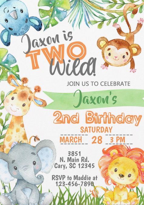 Boy 2nd Birthday, Bubble Birthday Parties, Zoo Birthday Party, Safari Invitations, Animal Theme Birthday, Safari Animals Birthday, Jungle Safari Birthday, Wild Birthday Party, 1st Birthday Party For Girls