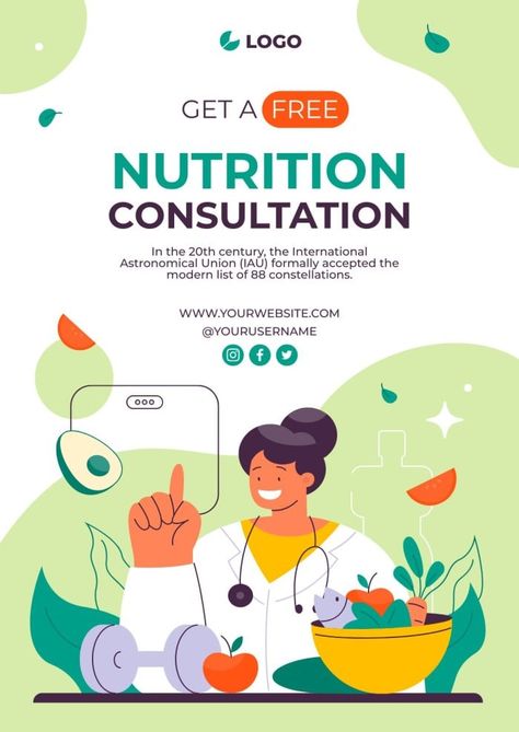 Creative Hand-drawn Get A Free Nutrition Consultation Poster Free Consultation Poster, Nutrition Poster Design, Nutrition Consultation, Nutrition Poster, Nutrition Month, Campaign Posters, Nutrition And Dietetics, Brand Kit, Home Poster