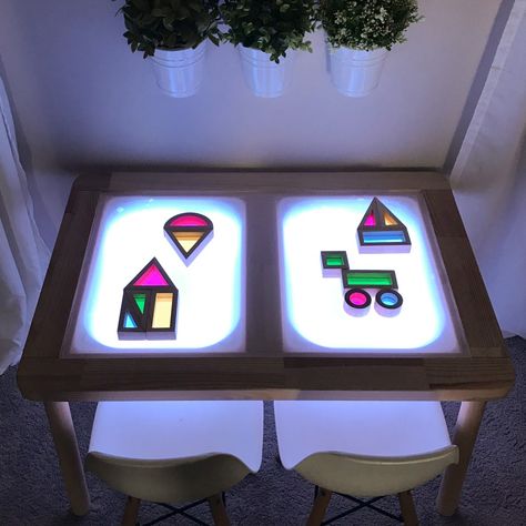 Flisat Activities, Diy Light Table, Ikea Flisat Table, Reggio Children, Flisat Table, Ikea Flisat, Table Ikea, Ikea Table, Sensory Lights