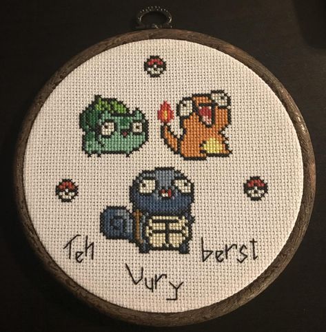 Derpy Pokemon Cross Stitch, Stained Glass Rose, Pokemon Cross Stitch, Blackwork Cross Stitch, Pokemon Pattern, Pokemon Craft, Key To My Heart, Blackwork, Pattern Making