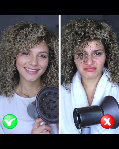 13.1k Likes, 244 Comments - Manes by Mell (@manesbymell) on Instagram: “The 4 biggest mistakes that women with curly hair make when diffusing their curly hair and how to…” Manes By Mell, Women With Curly Hair, 3b Curly Hair, Curly Hair Tutorial, Curly Girl Method, Wavy Curly Hair, Curly Hair Routine, Hair Routine, Girl Tips