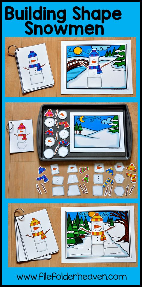 Cookie Sheet Activities, Winter Lesson Plan, Winter Backgrounds, Snowmen Activities, Preschool Winter, File Folder Activities, Snow Theme, Winter Kindergarten, Shapes Preschool