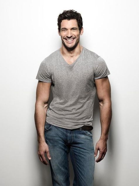 David Gandy in tshirt and jeans Famous Male Models, Gideon Cross, David James Gandy, David James, David J, David Gandy, British Men, Men’s Health, Mens Health