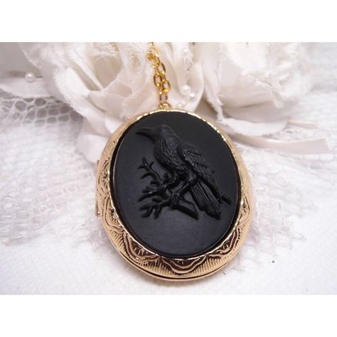 Just Listed Locket Black On Black Crow Gothic Rockabilly Earring Set Cameo Necklace Pendant Victorian Jewelry Substantial In Size At Just A Little Over 2 Inches Long Center Is 40mmx30mm **Matching Items In Our Store Badge Holder Brooch Hair Pins - Clips** **Thank You For Taking The Time To Look At Our Items. Each Item Is Handcrafted And Attention To Detail - We Send Each Item In Bubble Packaging And With Tracking To Make Sure Items Arrive In Perfect Condition. Thanks Again. Gothic Rockabilly, Viking Festival, Black Locket, Rockabilly Earrings, Raven Color, Bubble Packaging, Gothic Gifts, Black Crow, Cameo Necklace