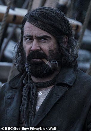 Worlds apart: The Irish actor, 45, is seen in the gritty series - which is set to air in t... Fallout Ttrpg, The North Water, Captain Ahab, Worlds Apart, Bbc Drama, Irish Actors, Salty Dog, Colin Farrell, Hollywood Glam