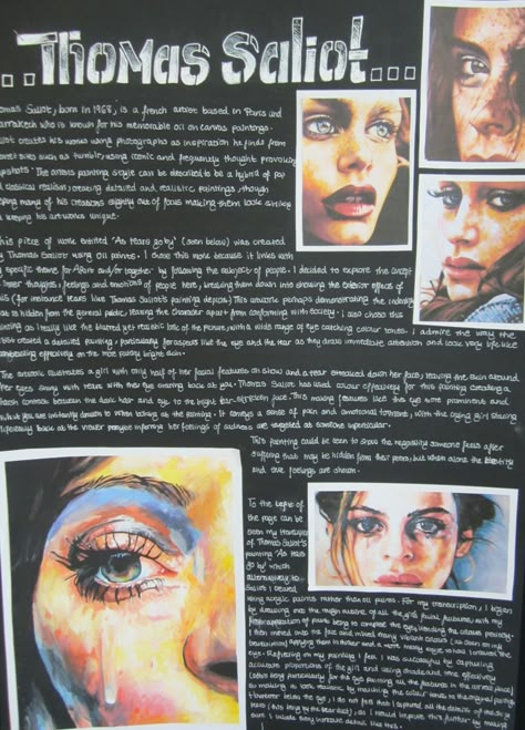 Beaumont School: GCSE Art and Design Portraits Art Gcse, Gcse Artists Research, Gcse Art Emotions Sketchbook, Gcse Art Sketchbook Emotion, Thomas Saliot Artist Research, Portrait Artists Gcse, Artists To Study For Gcse, Gcse Art Portraits, Visual Portfolio