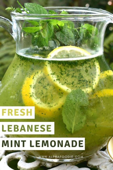 How to make mint lemonade - a refreshing, herby summery drink that will delight all mint lovers! This Lebanese lemonade (limonana mint) requires only 4 ingredients and is ready in minutes as a refreshing drink or "frozen mint lemonade" slushie. Plus, you can make it refined sugar-free or entirely sugar-free! Limonana Mint, Lebanese Lemonade, Lemonade Slushie, Mint Lemonade Recipe, Mint Drink, Wealthy Life, Lose Your Belly, Iced Drinks Recipes, Tea Drink Recipes