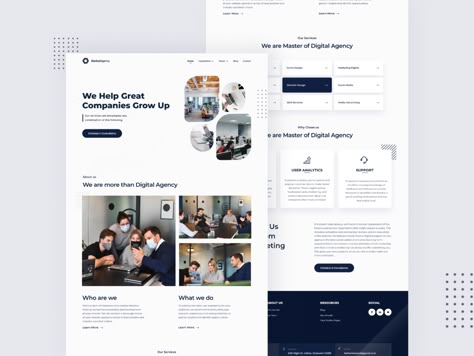 Landing Page for Company Profile by siti tirta dinar on Dribbble Web Company, Profile Website, Website Company, Web Development Agency, Best Website Design, Web Page Design, Professional Website Design, Ui Design Website, Business Website Design