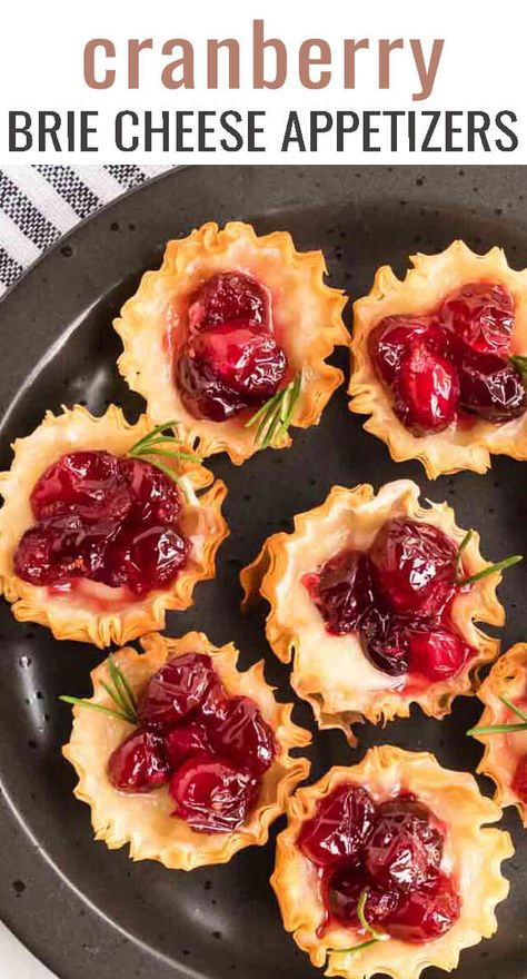 Cranberry Wonton Cups, Cranberry Brie Bites Wonton, Cranberry Brie Wonton Cups, Cranberry Brie Bites Phyllo, Wonton Brie Appetizers, Cranberry Phyllo Cups, Wonton Brie Cups, Brie Wonton Appetizer, Phyllo Brie Cranberry