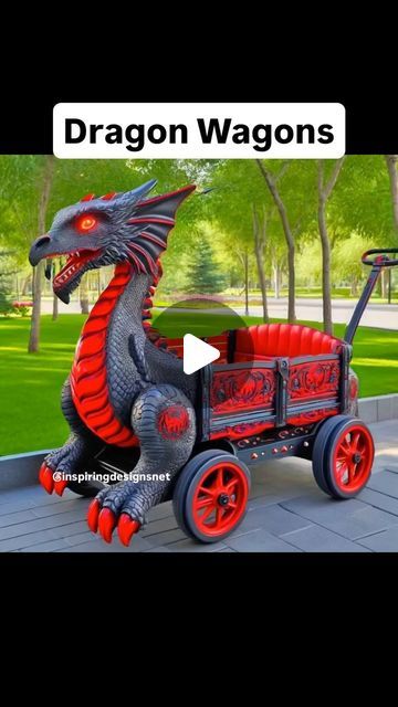 Inspiring Designs on Instagram: "Where were dragon wagons when I was a kid! 🤯🤯
#dragons #wagons #parentsoftiktok #dragonwagon" Dragon Wagon, Weird Stuff, Wagons, Twitter Card, Parenting, Dogs, On Instagram, Instagram, Design