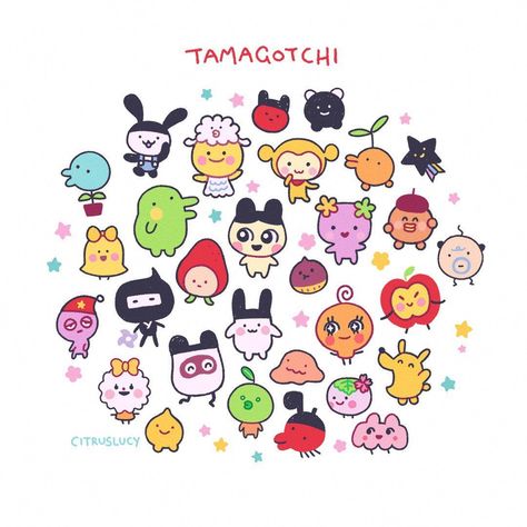 Lucy 🍋🌿 SHOP OPEN | ANIMAGA B9 on Twitter: "to all the tamagotchi i’ve accidentally murdered before 😢… " Virtual Pet, Inspirational Artwork, Clay Art Projects, Pinball Machine, Sticker Collection, Cute Doodles, Arcade Games, Cute Icons, Pattern Wallpaper