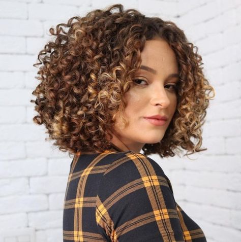 Coil Hair Styles, Golden Brown Curly Hair, Natural Curly Bob, Natural Curly Hair Hairstyles, Short Curly Cuts, Hair Lights, Hip Hair, Curly Layers, Curly Cuts