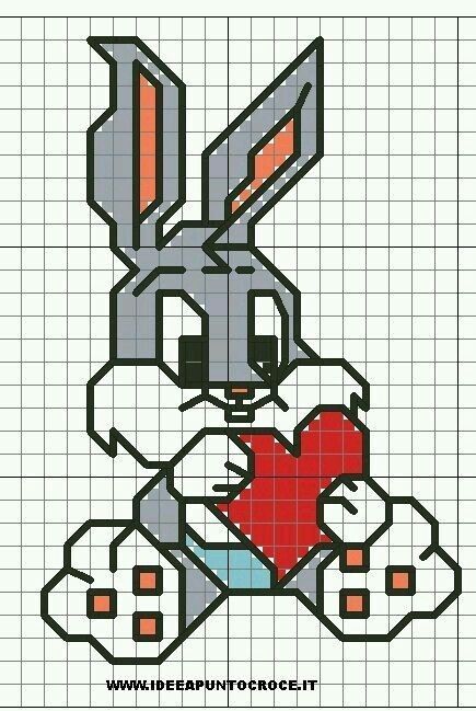 Baby Bugs Bunny, Graph Paper Designs, Pixel Art Pokemon, Baby Bug, Baby Looney Tunes, Graph Paper Drawings, Cross Stitch Boards, Easy Pixel Art, Graph Paper Art