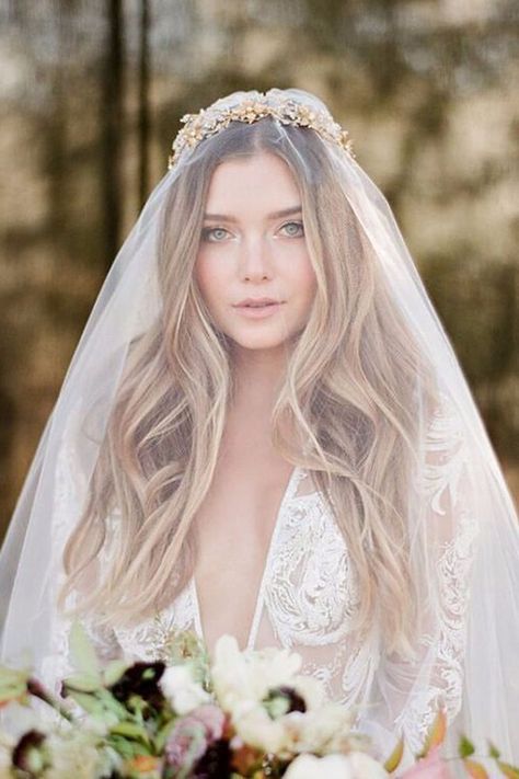 Wedding Hairstyles With Veil ❤ See more: http://www.weddingforward.com/wedding-hairstyles-with-veil/ #weddings Veil Hair Down, Hairstyles With Veil, Bridal Hair Veil, Boda Mexicana, Tiara Hairstyles, Wedding Hairstyles With Veil, Veil Hairstyles, Braut Make-up, Wedding Hair Down