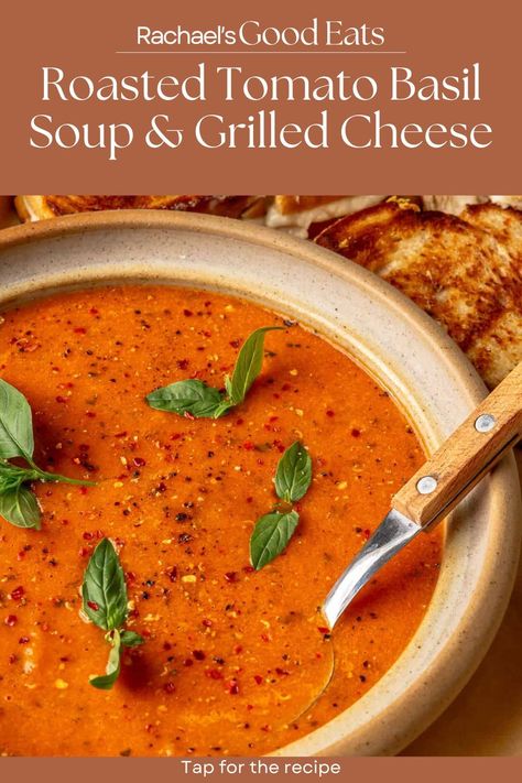 Nothing screams comfort food like a soup and sandwich combo, am I right? Now that soup season is here, what better way to kick it off than with this classic pairing. This Roasted Tomato Basil Soup & Grilled Cheese combo is giving all the cozy feels, and makes for the best lunch or dinner any day, for kids and adults alike. Tap for the recipes! Sandwich And Soup Combo, Soup And Sandwich Combos, Soup Grilled Cheese, Roasted Tomato Basil Soup, Basil Soup, Tomato Basil Soup, Roasted Tomato, Soup Season, Grass Fed Butter