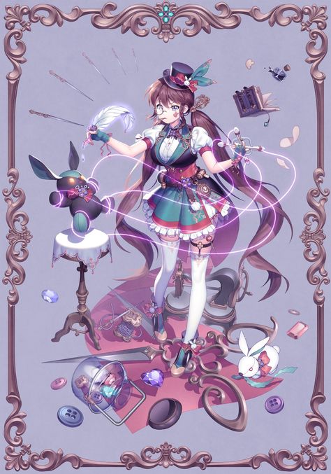 ArtStation - Seamstress character design Sewing Oc, Sewing Character Design, Toymaker Character Design, Florist Character Design, Fantasy Seamstress, Seamstress Drawing, Seamstress Character Design, Painter Character Design, Merchant Character Design