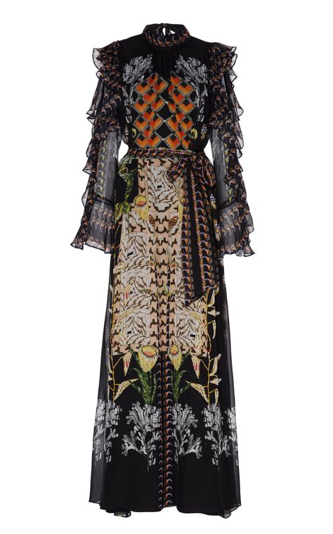 Shop the latest trends. Cold Shoulder Maxi Dress, Designer Evening Gowns, Temperley London, Silk Print Dress, London Fashion, Moda Operandi, Silk Dress, Fashion Collection, Dress Black