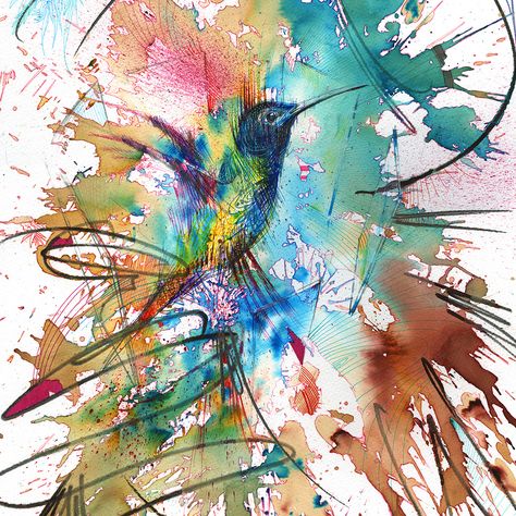 Carne Griffiths | Art-Pie Carne Griffiths Art, Carne Griffiths, Poem Illustration, Griffith Art, An Artist Painting, Calligraphy Ink, Humming Bird, Artist Models, London Art