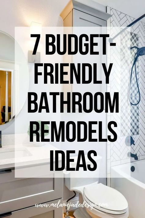 7 budget-friendly bathroom remodel ideas, featuring affordable bathroom redesign and master bathroom remodel tips. 5x8 Bathroom Remodel Ideas, Condo Bathroom Renovation, Partial Bathroom Remodel, .75 Bathroom Ideas, Low Cost Bathroom Makeover, Redo Master Bath, Cheap And Easy Bathroom Remodel, Master Bath Remodel Small Layout, Bathroom Remodel With Jetted Tub