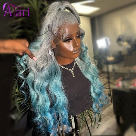 Just found this amazing item on AliExpress. Check it out! $100.26 49％ Off | 13x6 Lace Frontal Human Hair Wigs gray Ombre Azure Body Wave Transaprent 13x4 Lace Front Wig Pre Plucked with Baby Hair Wig Gray Ombre, Hair Extensions For Short Hair, 13x4 Lace Front Wig, Grey Ombre, Lace Front Wig, Baby Hair, Hair Wig, Body Wave, Lace Frontal