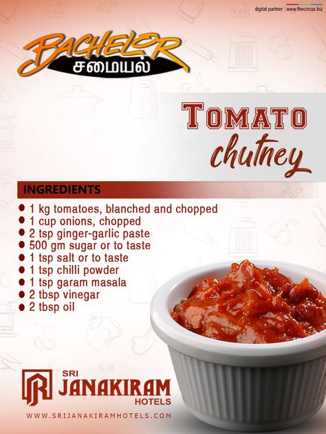 Tomato Chutney Recipes Indian, Tomato Chutney Recipes, Creative Dessert Recipes, Homemade Sauce Recipes, Spice Mix Recipes, Cooking Measurements, Vegetarian Fast Food, Tomato Chutney, Indian Cooking Recipes