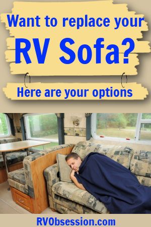 Rv Furniture Replacing, Rv Sleeper Sofa, Renovated Camper, Camper Updates, Rv Couch, Rv Sofa Bed, Camper Furniture, Rv Sofas, Rv Upgrades