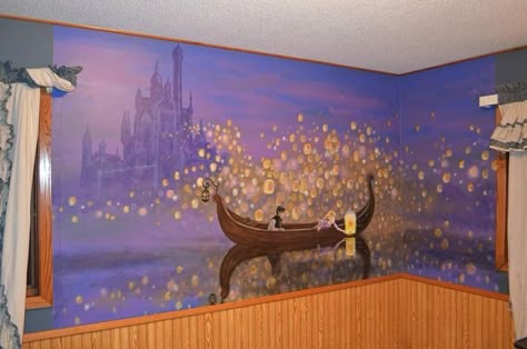 Tangled Mural, Tangled Nursery, Tangled Room, Princess Mural, Disney Mural, Disney Princess Bedroom, Disney House, Disney Room, Kids Room Murals