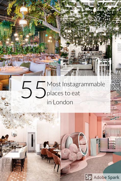 55 Most Instagrammable and Prettiest Places to Eat in London Places To Eat In London, London Breakfast, Eat In London, London Cafe, London Eats, Restaurants In London, Wales Travel, Deli Style, Weekend Travel