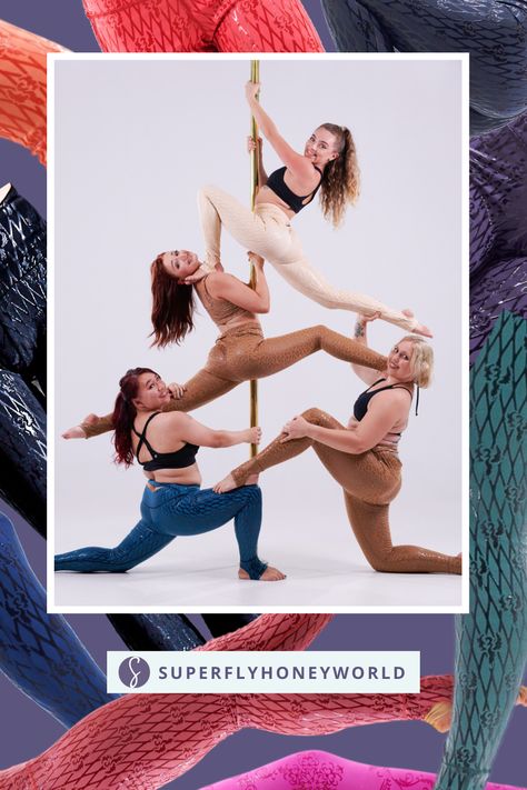 Pole Photo Shoot, Pole Poses, Pole Classes, Pole Dancers, Pole Tricks, The More The Merrier, Super Fly, Group Poses, Photo Shoot Ideas