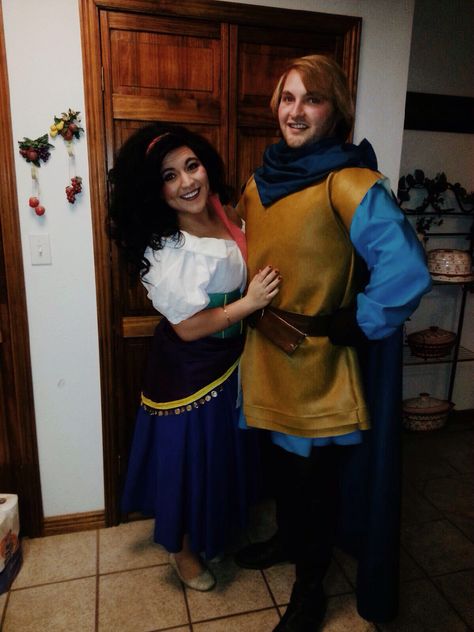 Esmeralda Phoebus Halloween Costume #esmeralda #phoebus #disney #halloween #costume #sewing #hunchback Esmeralda And Phoebus Costume, Esmerelda Halloween Costume, Phoebus And Esmerelda, Diy Esmeralda Costume, Esmeralda And Phoebus, Esmeralda Costume, Up Costumes, Halloween Make Up, Halloween Make