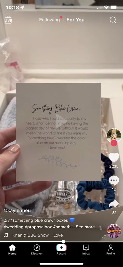 Something Blue Crew Wedding, Asking Someone To Be Your Something Blue, Blue Crew Wedding Proposal, Will You Be My Something Blue Proposal, Blue Crew Wedding, Blue Crew Proposal, Something Blue Crew Proposal, Destination Wedding Bridesmaid Proposal, Something Blue Proposal