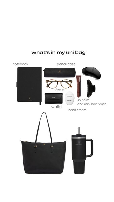 University Bag Essentials, Chanel Lip Balm, Chanel Lip, University Bag, Everyday Bag Essentials, Uni Bag, Writing Paper Printable Stationery, Study Essentials, School Bag Essentials